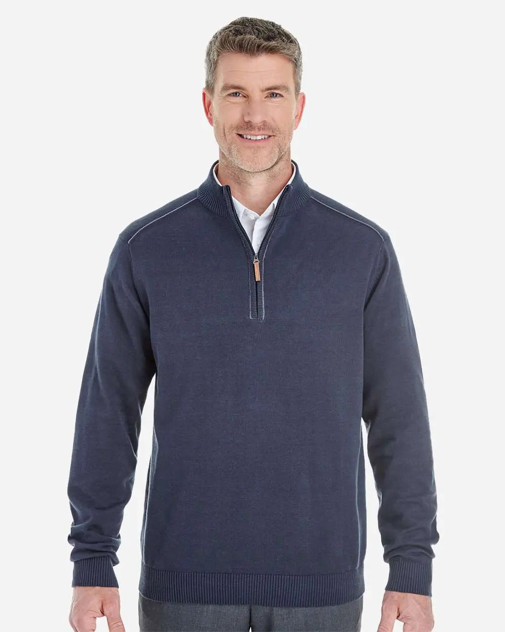 Fully-Fashioned Quarter-Zip Pullover Sweater PrintMeTees.com
